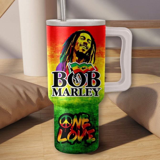 Bob Marley Music Custom Stanley Quencher 40Oz Stainless Steel - Image 2