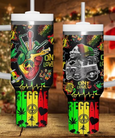Bob Marley Music Custom Stanley Quencher 40Oz Stainless Steel