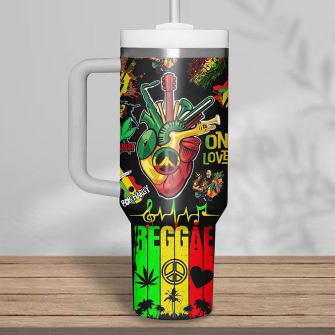 Bob Marley Music Custom Stanley Quencher 40Oz Stainless Steel - Image 3