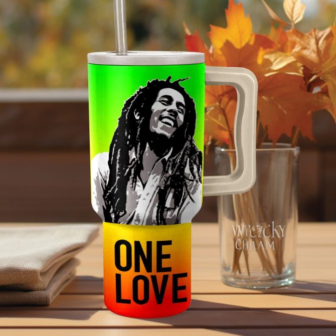 Bob Marley Music Custom Stanley Quencher 40Oz Stainless Steel - Image 3