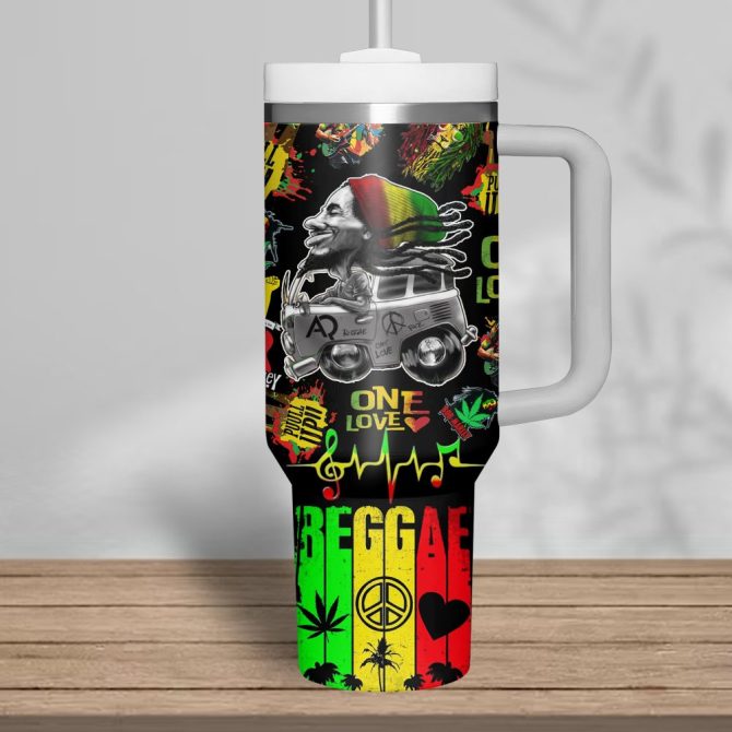 Bob Marley Music Custom Stanley Quencher 40Oz Stainless Steel - Image 2