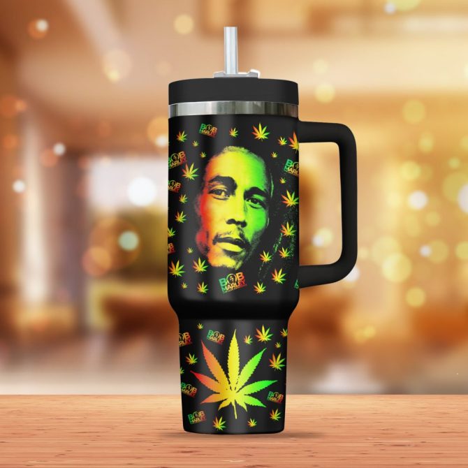 Bob Marley Music Custom Stanley Quencher 40Oz Stainless Steel - Image 3