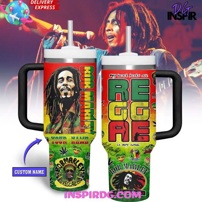 Bob Marley Music Custom Stanley Quencher 40Oz Stainless Steel Tumbler