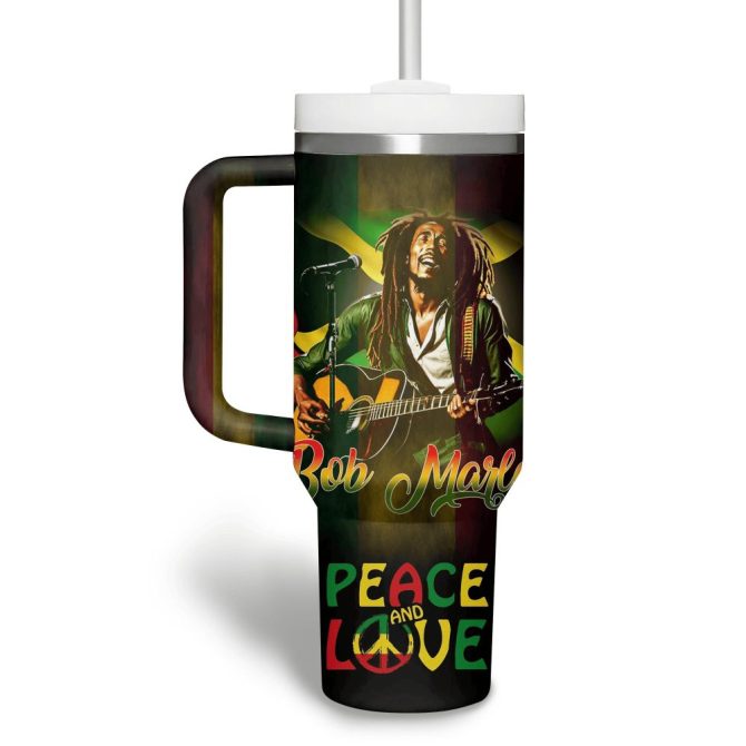 Bob Marley Music Custom Stanley Quencher 40Oz Stainless Steel Tumbler - Image 3
