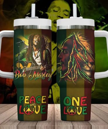 Bob Marley Music Custom Stanley Quencher 40Oz Stainless Steel Tumbler