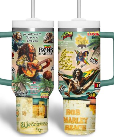 Bob Marley Music Custom Stanley Quencher 40Oz Stainless Steel Tumbler