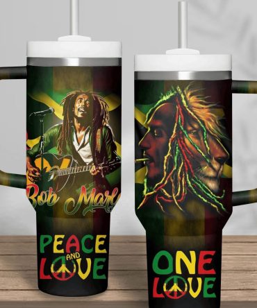 Bob Marley Music Custom Stanley Quencher 40Oz Stainless Steel Tumbler