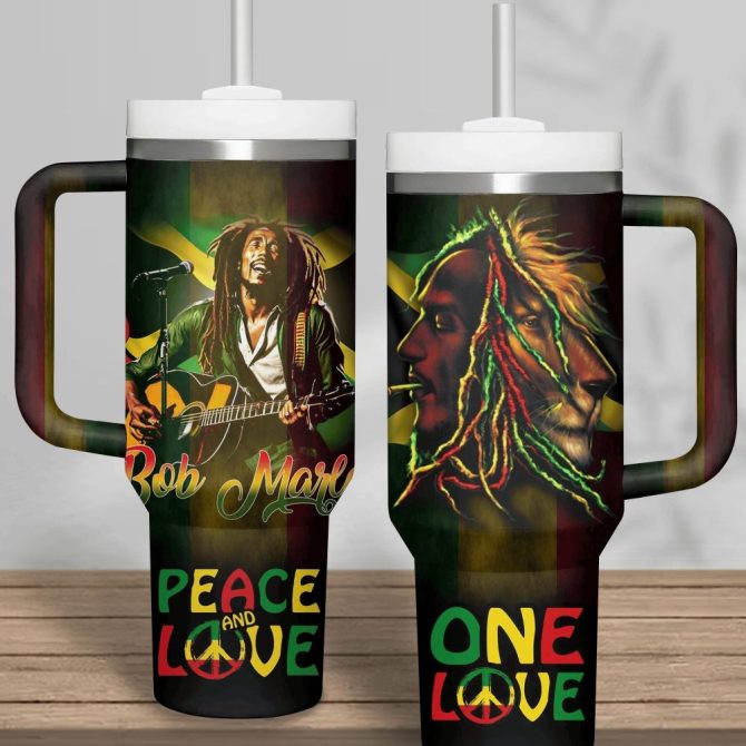 Bob Marley Music Custom Stanley Quencher 40Oz Stainless Steel Tumbler