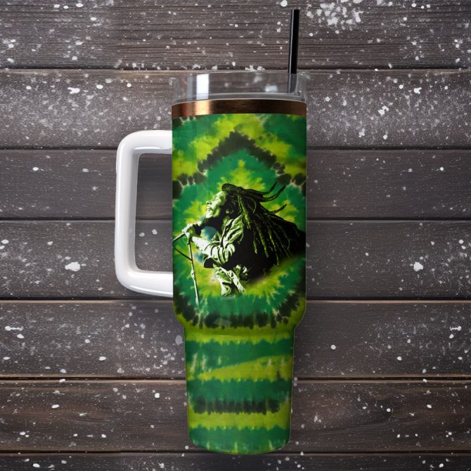 Bob Marley Music Custom Stanley Quencher 40Oz Stainless Steel Tumbler - Image 2