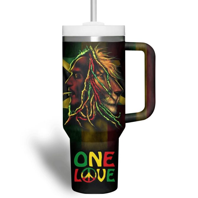 Bob Marley Music Custom Stanley Quencher 40Oz Stainless Steel Tumbler - Image 2