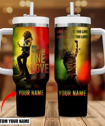 Bob Marley One Love Love The Life You Live Music Custom Stanley Quencher 40Oz Stainless Steel Tumbler