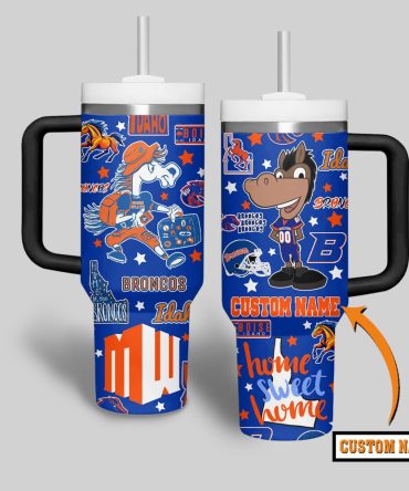 Boise State Broncos Ncaa Custom Stanley Quencher 40Oz Stainless Steel Tumbler With Handle