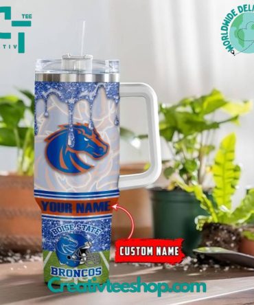 Boise State Broncos Ncaa Custom Stanley Quencher 40Oz Stainless Steel Tumbler With Handle