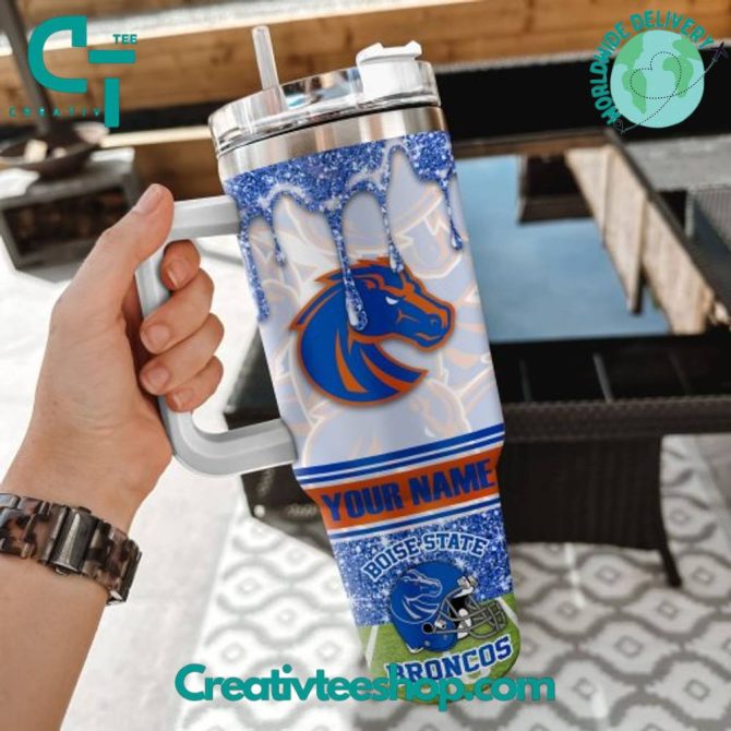 Boise State Broncos Ncaa Custom Stanley Quencher 40Oz Stainless Steel Tumbler With Handle - Image 2