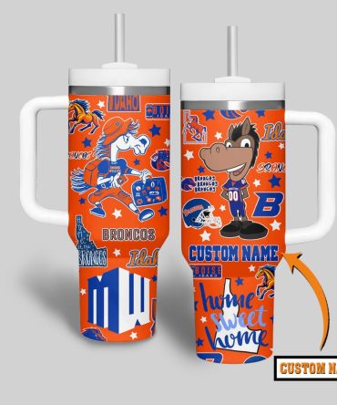 Boise State Broncos Ncaa Custom Stanley Quencher 40Oz Stainless Steel Tumbler With Handle