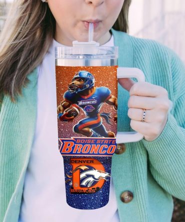 Boise State Broncos Ncaa Sports Custom Stanley Quencher 40Oz Stainless Steel Tumbler With Handle