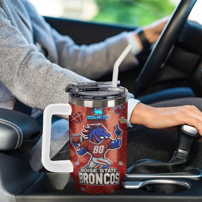 Boise State Broncos Ncaa Sports Custom Stanley Quencher 40Oz Stainless Steel Tumbler With Handle - Image 4