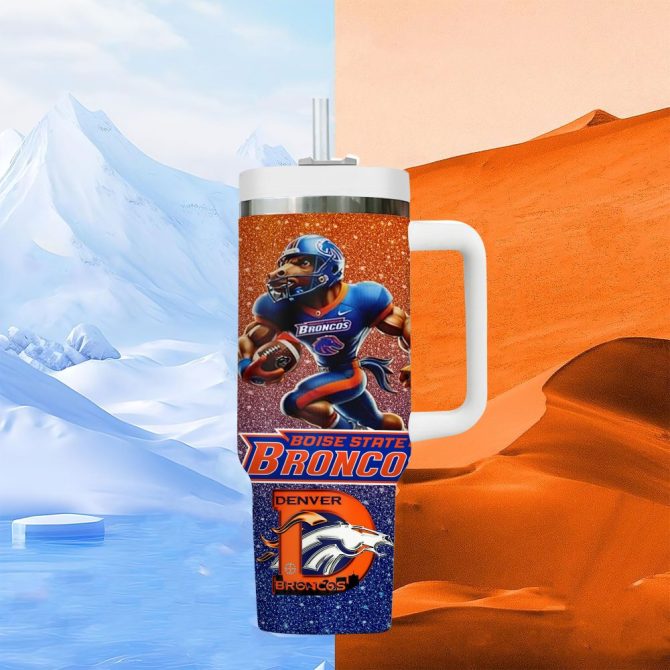 Boise State Broncos Ncaa Sports Custom Stanley Quencher 40Oz Stainless Steel Tumbler With Handle - Image 7