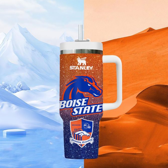 Boise State Broncos Ncaa Sports Custom Stanley Quencher 40Oz Stainless Steel Tumbler With Handle - Image 6