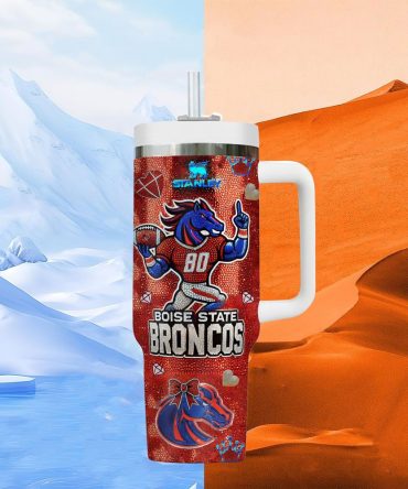 Boise State Broncos Ncaa Sports Custom Stanley Quencher 40Oz Stainless Steel Tumbler With Handle