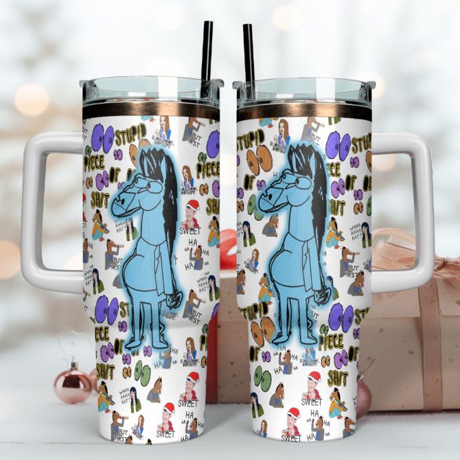Bojack Horseman Tv Series Custom Stanley Quencher 40Oz Stainless Steel Tumbler With Handle - Image 4