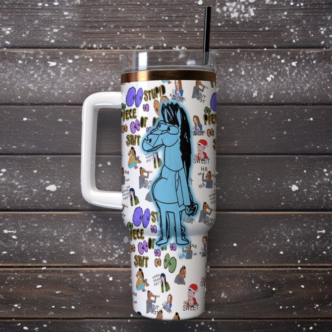 Bojack Horseman Tv Series Custom Stanley Quencher 40Oz Stainless Steel Tumbler With Handle - Image 2