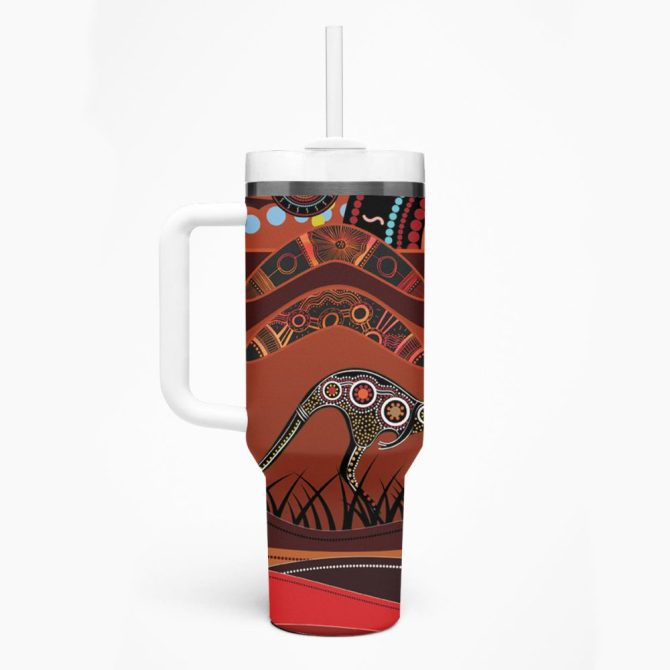 Bomerang And Kangaroo Custom Stanley Quencher 40Oz Stainless Steel Tumbler - Image 2