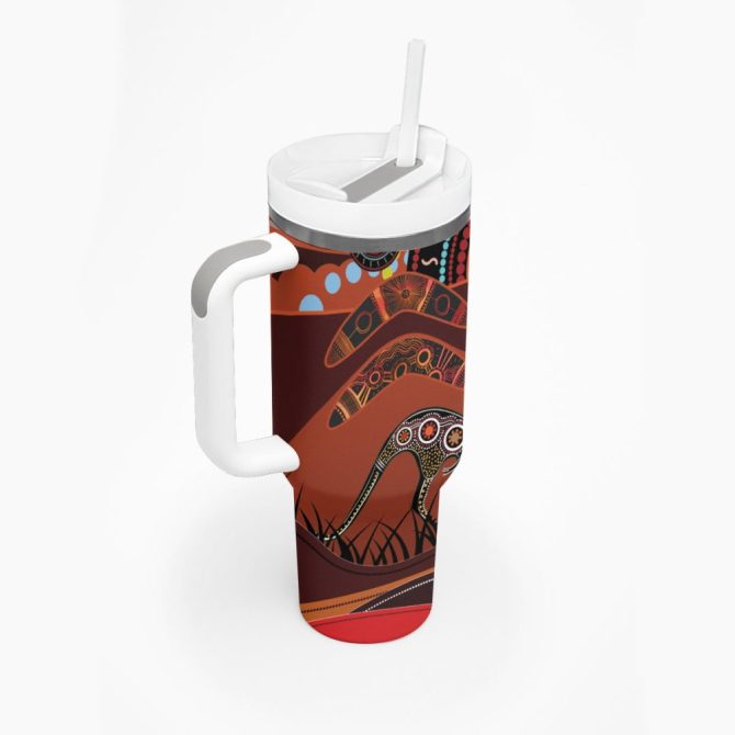 Bomerang And Kangaroo Custom Stanley Quencher 40Oz Stainless Steel Tumbler - Image 3