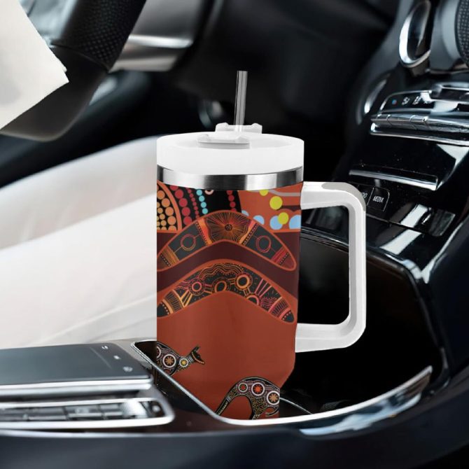 Bomerang And Kangaroo Custom Stanley Quencher 40Oz Stainless Steel Tumbler - Image 9