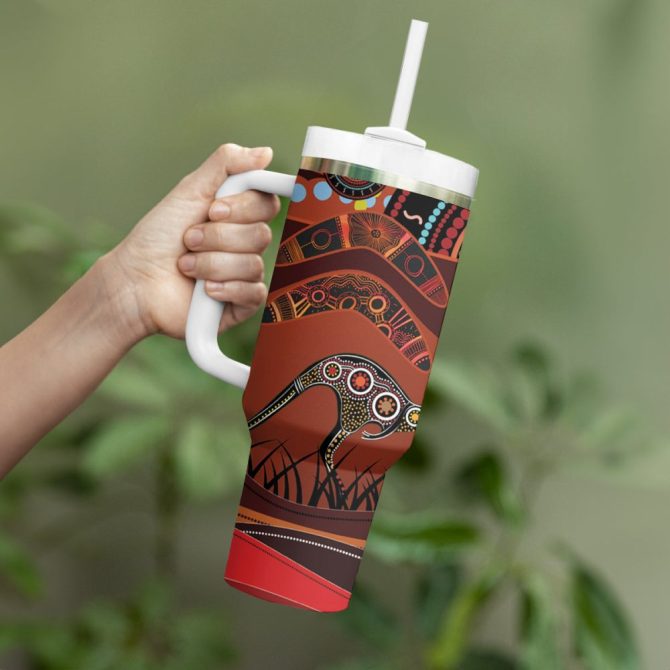 Bomerang And Kangaroo Custom Stanley Quencher 40Oz Stainless Steel Tumbler - Image 4