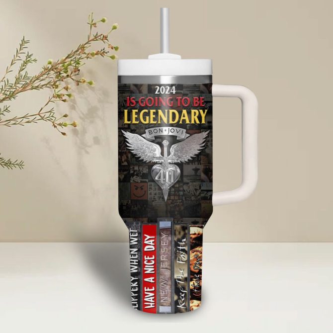 Bon Jovi Music Custom Stanley Quencher 40Oz Stainless Steel - Image 2