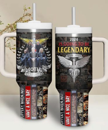 Bon Jovi Music Custom Stanley Quencher 40Oz Stainless Steel