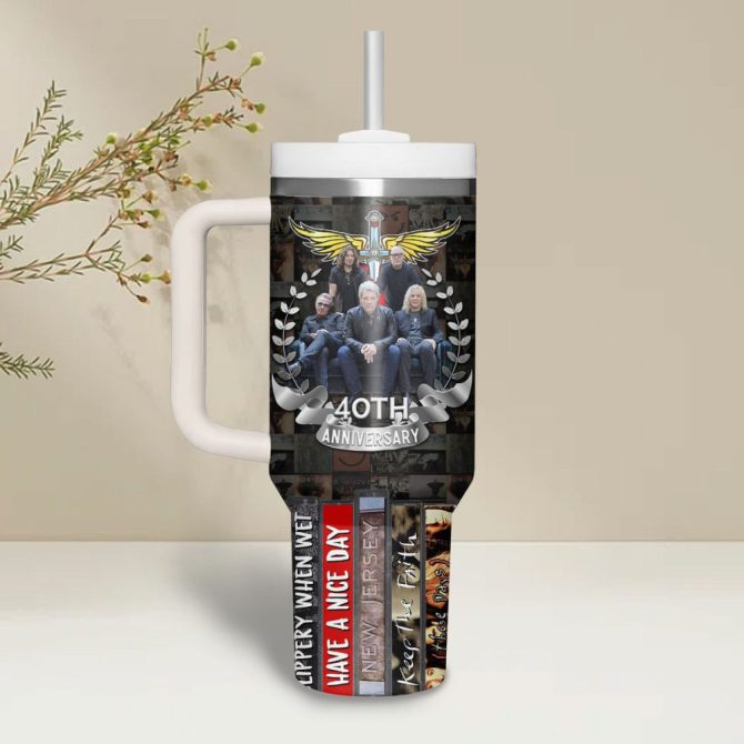 Bon Jovi Music Custom Stanley Quencher 40Oz Stainless Steel - Image 3