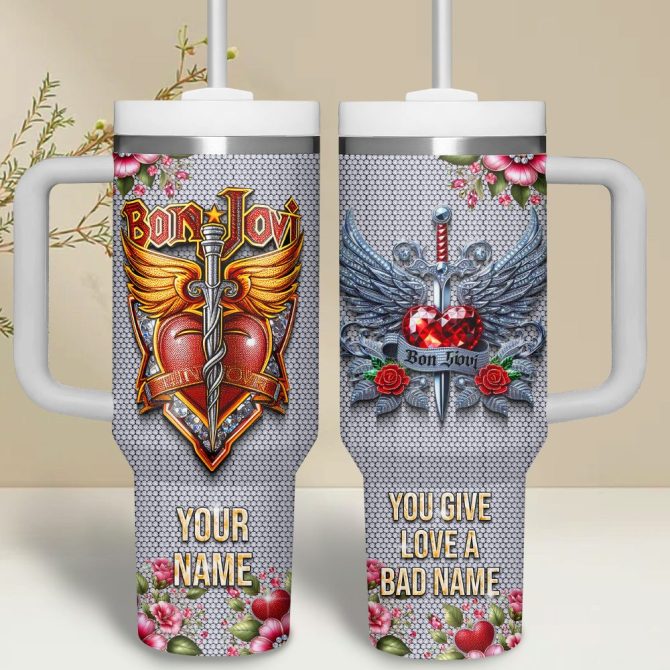 Bon Jovi Music Custom Stanley Quencher 40Oz Stainless Steel Tumbler - Image 2