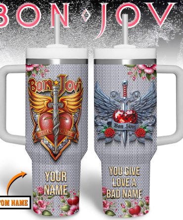 Bon Jovi Music Custom Stanley Quencher 40Oz Stainless Steel Tumbler