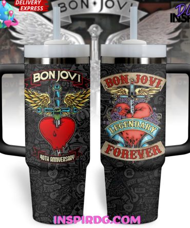 Bon Jovi Music Custom Stanley Quencher 40Oz Stainless Steel Tumbler