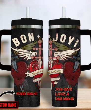 Bon Jovi Music Custom Stanley Quencher 40Oz Stainless Steel Tumbler