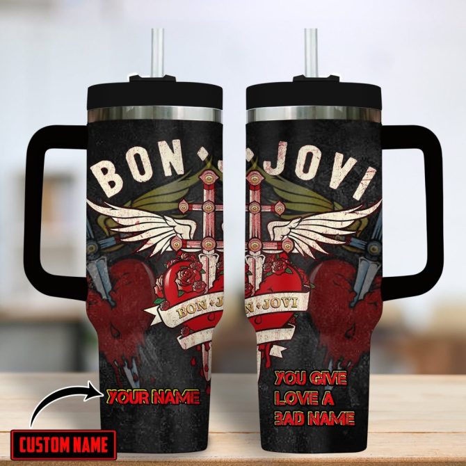 Bon Jovi Music Custom Stanley Quencher 40Oz Stainless Steel Tumbler