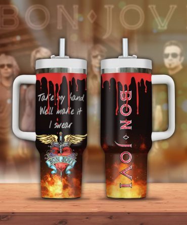 Bon Jovi Music Custom Stanley Quencher 40Oz Stainless Steel Tumbler