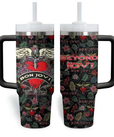 Bon Jovi Music Custom Stanley Quencher 40Oz Stainless Steel Tumbler With Handle