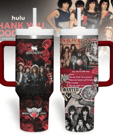 Bon Jovi Music Custom Stanley Quencher 40Oz Stainless Steel Tumbler With Handle