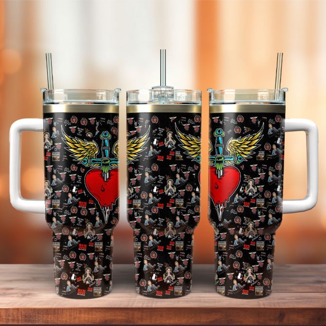 Bon Jovi Music Custom Stanley Quencher 40Oz Stainless Steel Tumbler With Handle