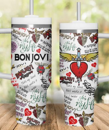 Bon Jovi Music Custom Stanley Quencher 40Oz Stainless Steel