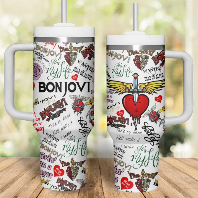 Bon Jovi Music Custom Stanley Quencher 40Oz Stainless Steel