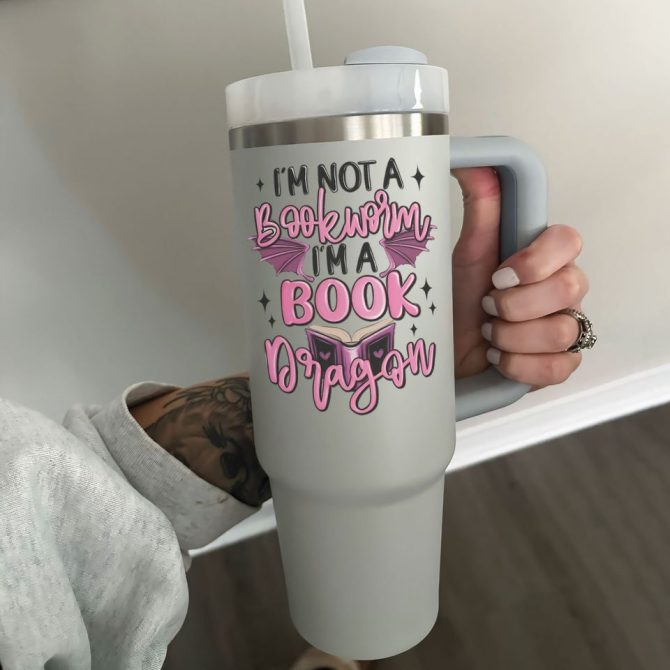 Book Dragon Custom Stanley Quencher 40Oz Stainless Steel Tumbler