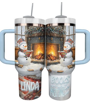 Books Are Worth Melting For Christmas Custom Stanley Quencher 40Oz Stainless Steel Tumbler With Handle