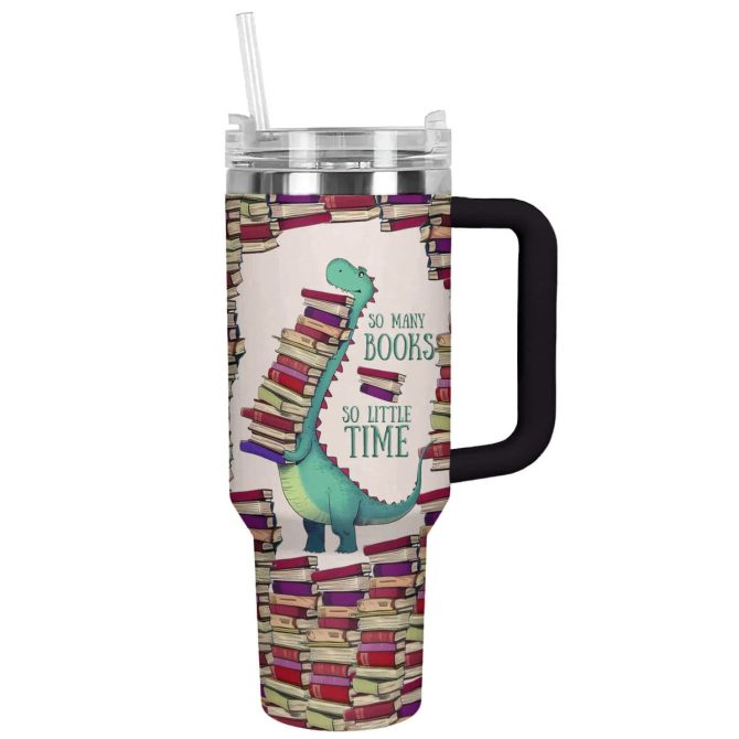 Books Custom Stanley Quencher 40Oz Stainless Steel Tumbler With Handle