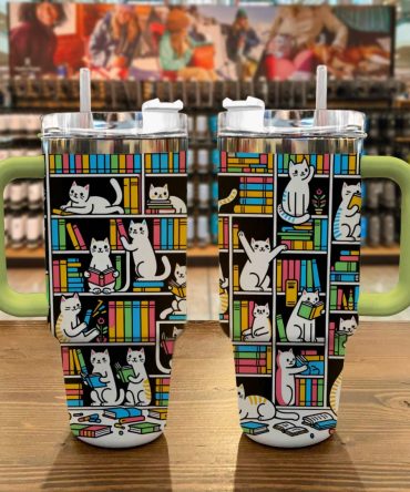 Books Custom Stanley Quencher 40Oz Stainless Steel Tumbler With Handle