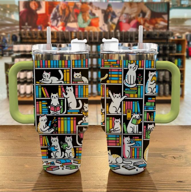 Books Custom Stanley Quencher 40Oz Stainless Steel Tumbler With Handle