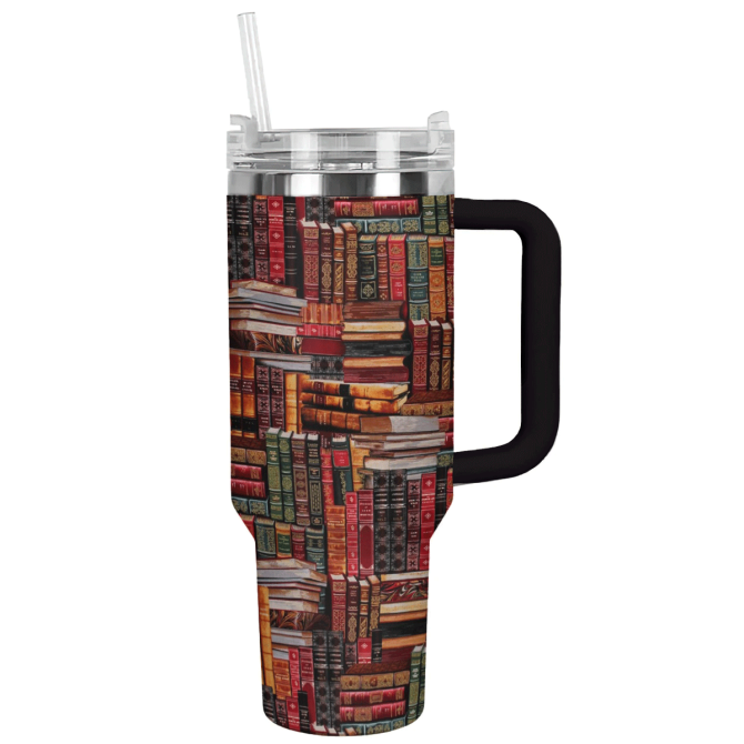 Books Custom Stanley Quencher 40Oz Stainless Steel Tumbler With Handle